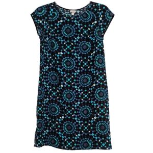 2/20 Merona Black & Blue Geometric Print Dress S